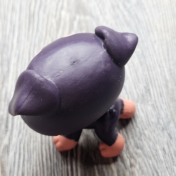 Littlest Pet Shop LPS Dark Tan Purple Thirty Rottweiler Dog Green Eyes - Picture 6 of 6